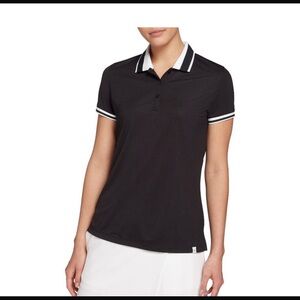 Lady Hagen Black Polo Shirt with White Trim